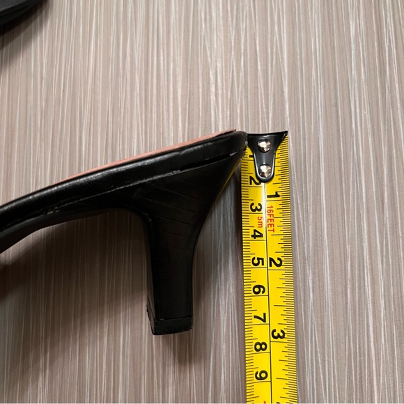 Vintage Glacee sandal mules heels crocodile embossed leather Y2K 90s rare - Picture 9 of 9